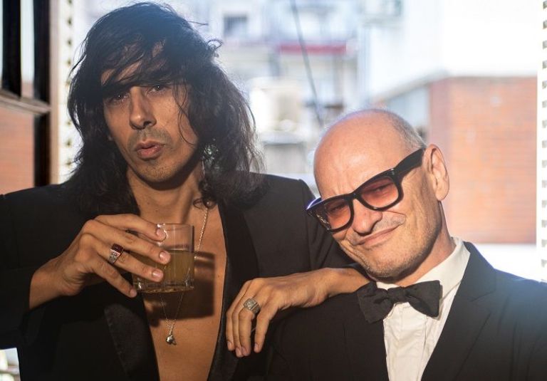 Carlos Belloso y el cineasta Leo Damario en "Masacre en la alfombra roja"